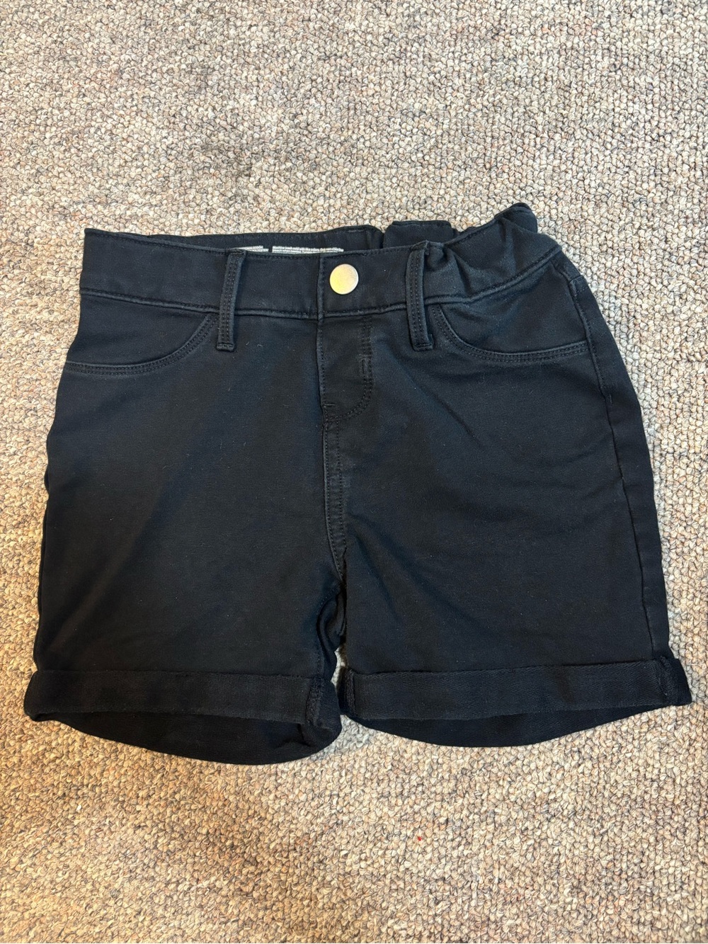 Black Girls Rolled-Hem Stretch Shorts